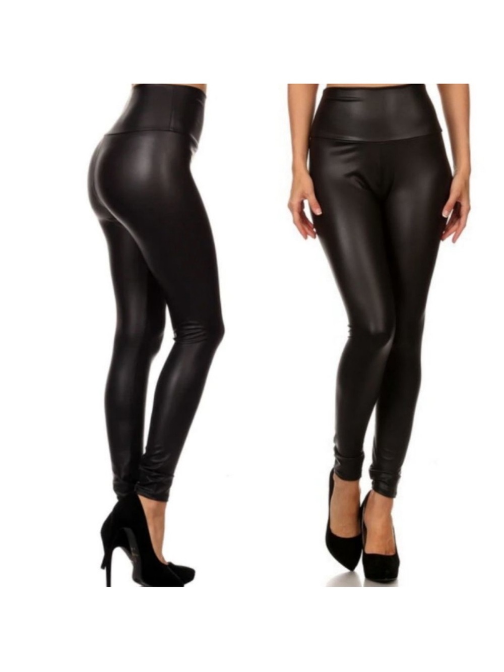 NWOT High-Waist Matte Black Faux Leather Leggings - Size M